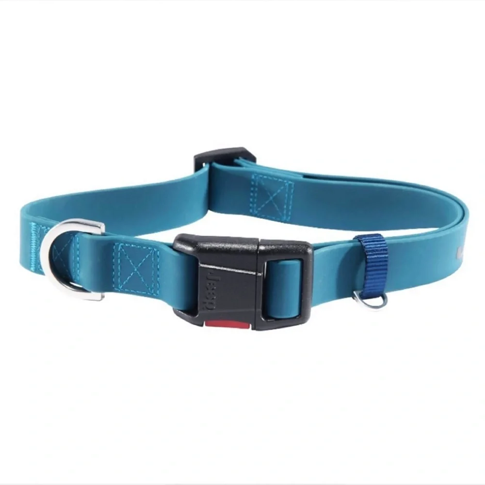New Jeep Slick Rock Rubber Dog‎ Collar Waterproof Hydro Blue Large 18-26